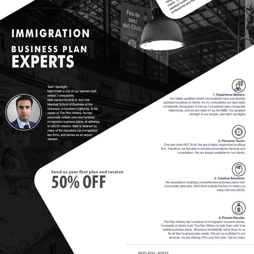 Full Page Magazine Ad for Immigration, Marketing Business Plan