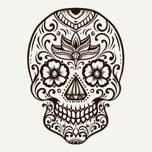 Skull with Day of the dead style