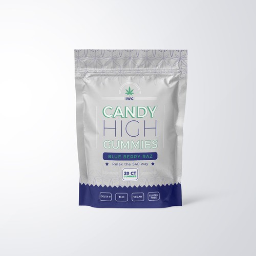 Minimalist bag design for cbd gummies.