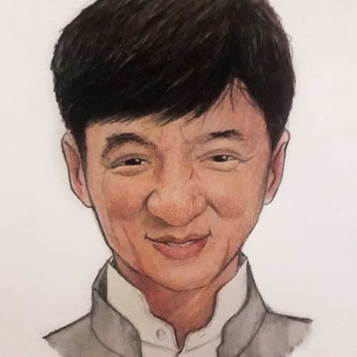 Watercolor Jackie Chan Caricature