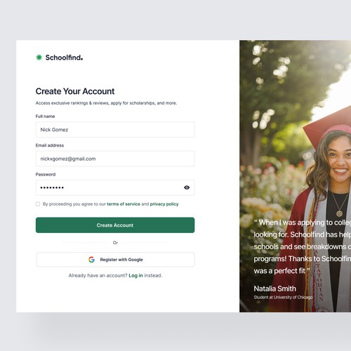 Log In Screen