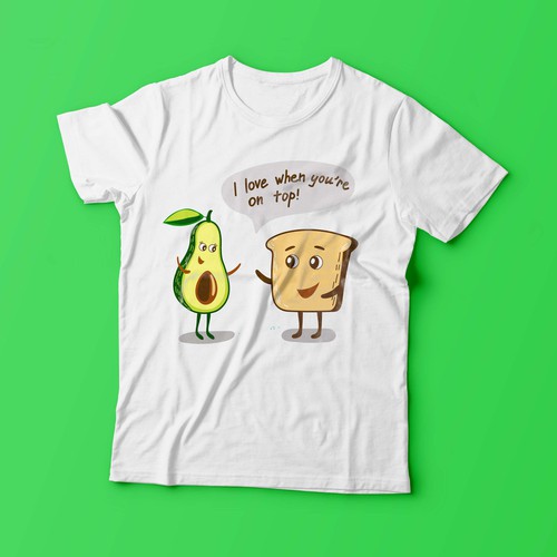 Design a cool avocado toast t-shirt