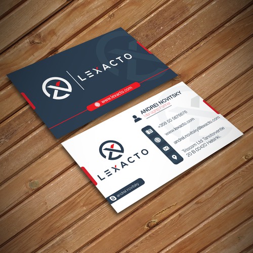 Business card design for the Consulting Low Firm.