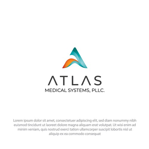 Modern medical logo and brand identity for Atlas Medical Systems