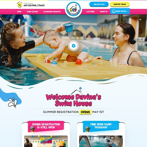 Fun-looking website design for kids and teens