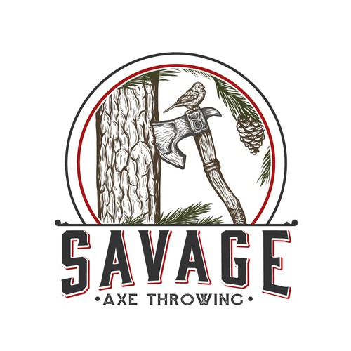 logo for a recreational axe throwing range