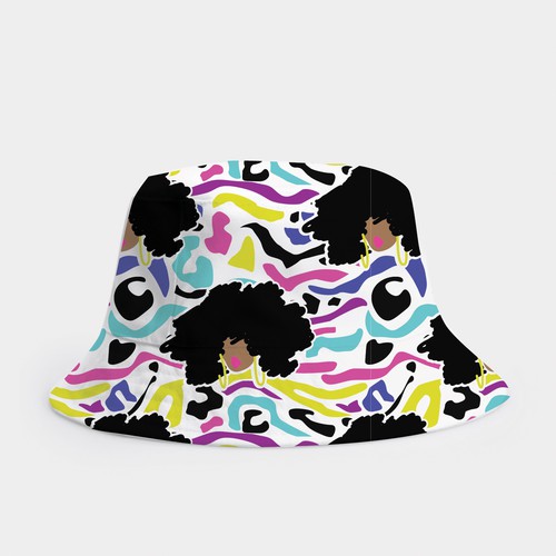 Bucket Hat Designs for Girls (black culture theme)