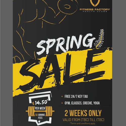 Poster to advertise Gym SPRING SALE