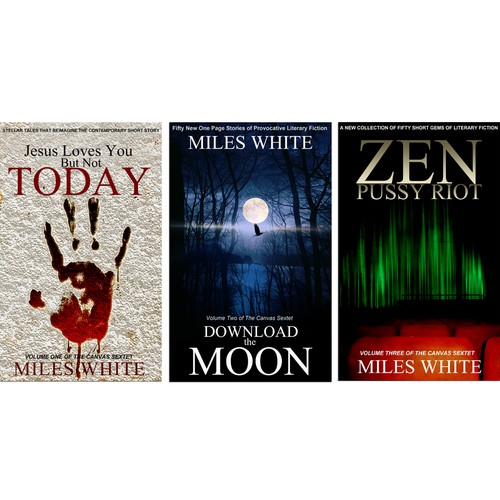Design six thematic book covers for my short fiction series The CanvasSextet. 
