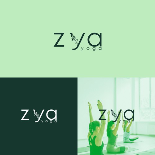Minimal aesthetic logo for zya yoga
