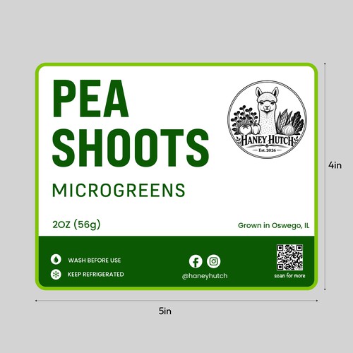 Microgreens Label Design for Farmer Market