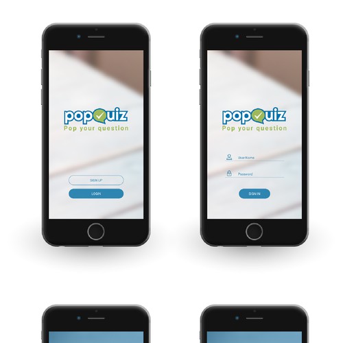 Popquiz App UI Design