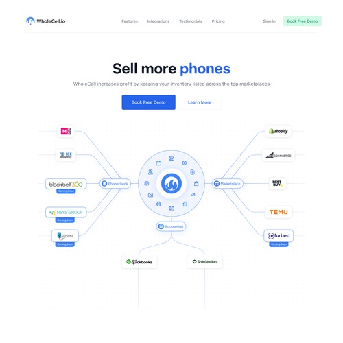 Modern SaaS Landing Page UI/UX - E-Commerce Inventory Platform