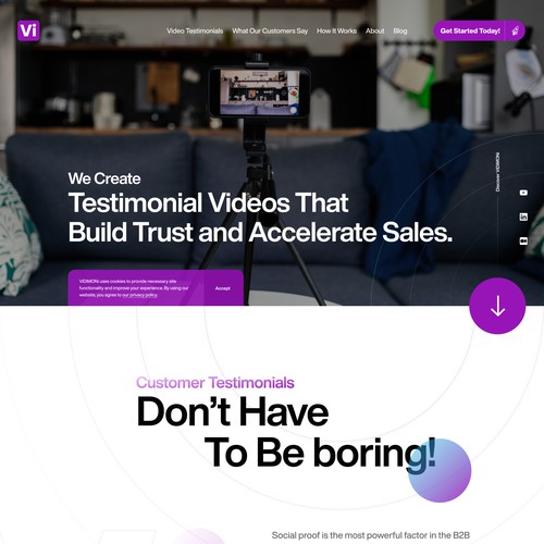 New website for a new video testimonial production company
