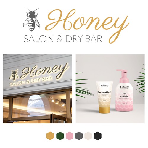 Logo concept for Honey Salon & Dry Bar 