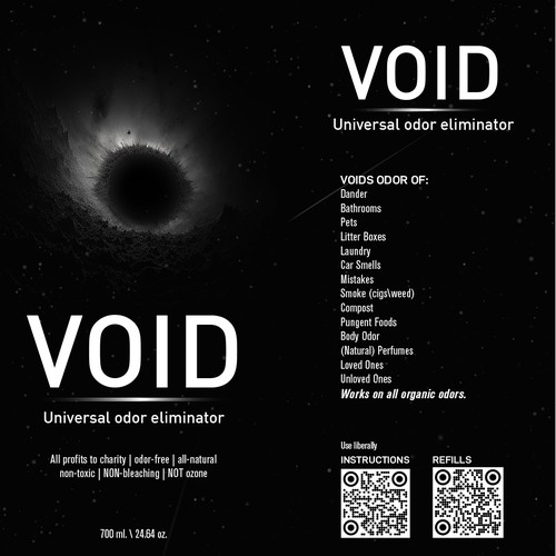 Void odor label packaging