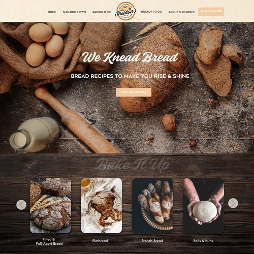 Home page for Bread Recipes Business