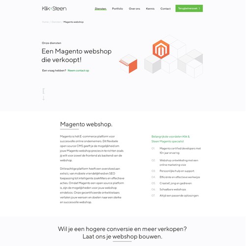 Award winning clean web design for a web development agency