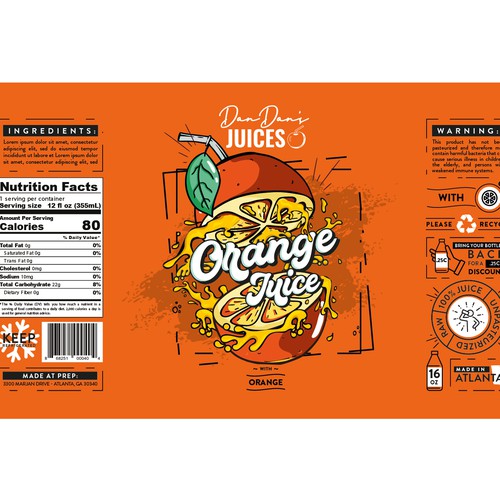 Juice Label design (1-1 Project)