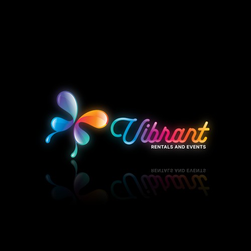Logo design concept for Vibrant Rentals and Events