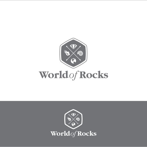 World of Rocks logo for handmade jewelry, fossils, crystals, minerals and rocks of all kind