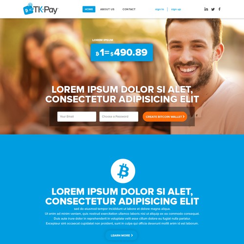 Website concept for Bitcoin Wallet service
