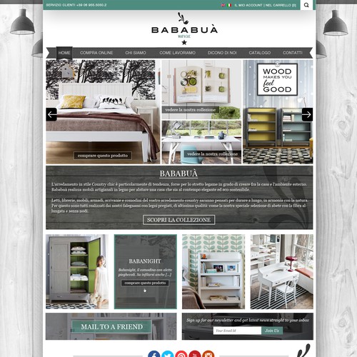 Create a Landing Page for Bababuà and implement it on a wordpress woocommerce site