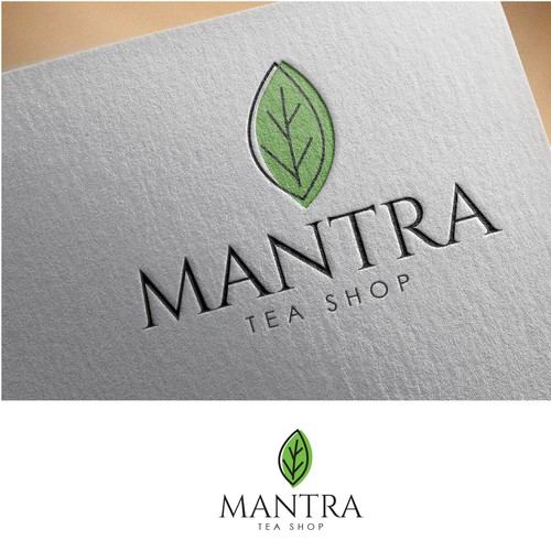 logo concept for mantra tea shop