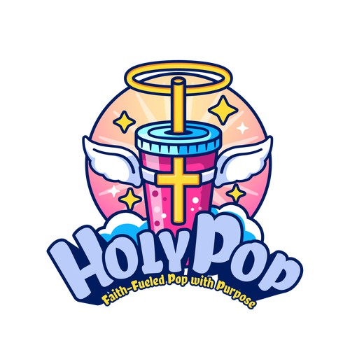 Cute Art pop logo for "HolyPop"