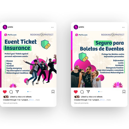 Social media posts for insurance campaign