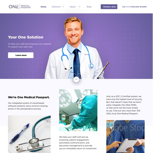 Landing Page for One Medical Passport