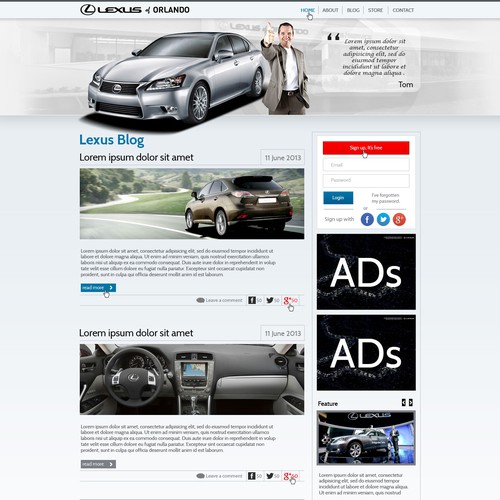 website design for Lexus of Orlando Blog 