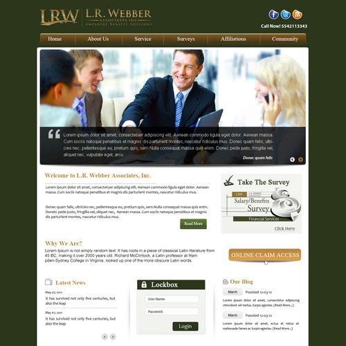 We need your help creating a great new website design for L.R. Webber