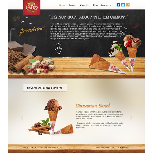 Create a modern and cool website for Gooties Cones