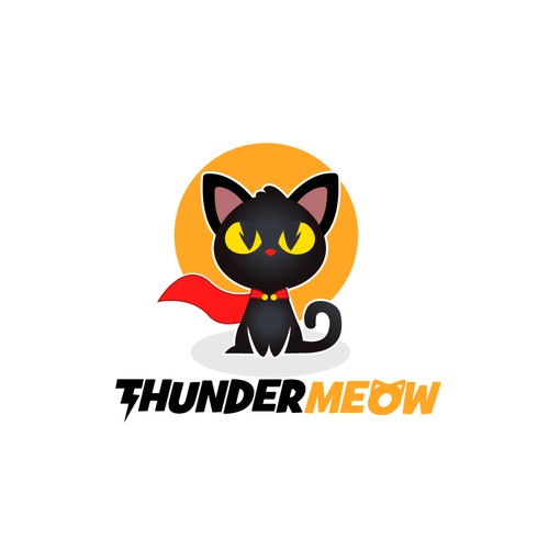 Black cat logo for ThunderMeow