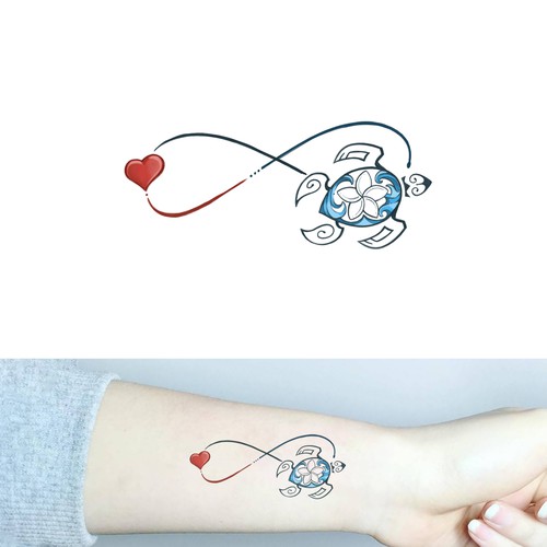 Love & Turtle Infinity Tattoo