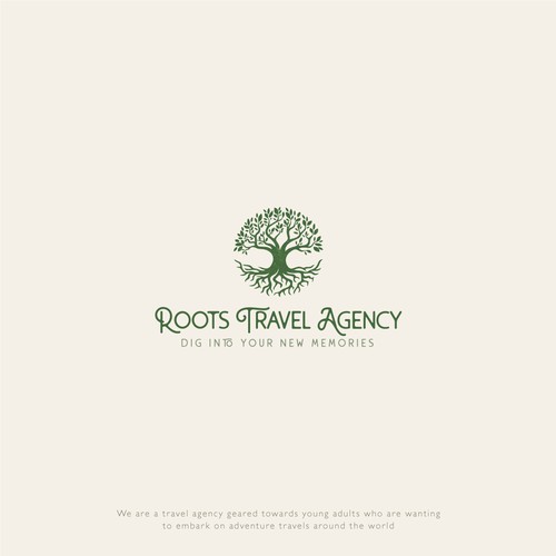 Roots Travel Agency logo design concept