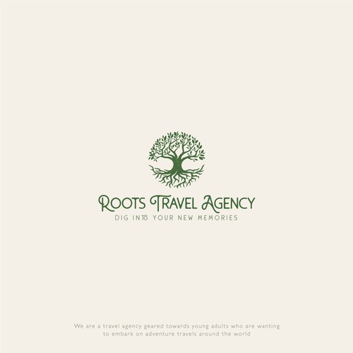 Roots Travel Agency logo design concept