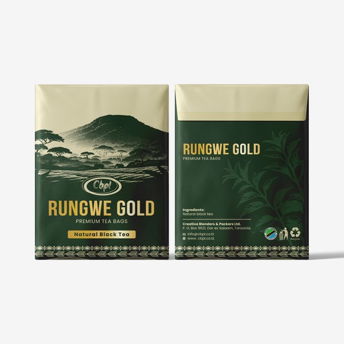 Packaging Design for Rungwe Gold Premium Tea Bag