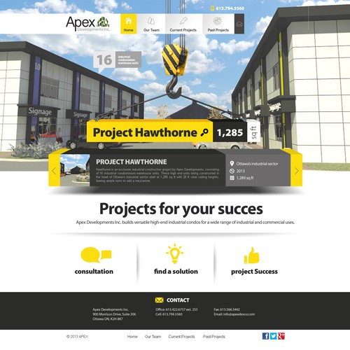 New landing page wanted for Apex Developments