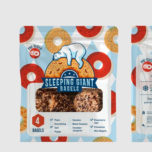 Packaging for frozen bagels