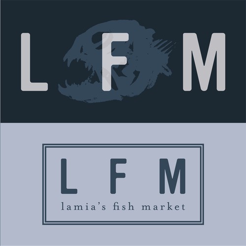 Industrial logo concept for seafood restaurant
