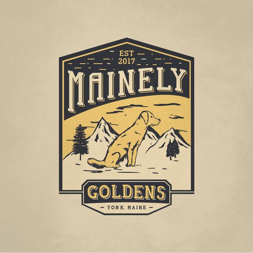 Logo for Mainely Goldens