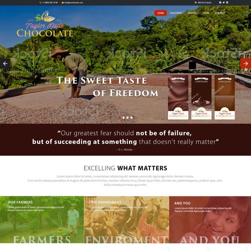 Webdesign Taylor Made Chocolate