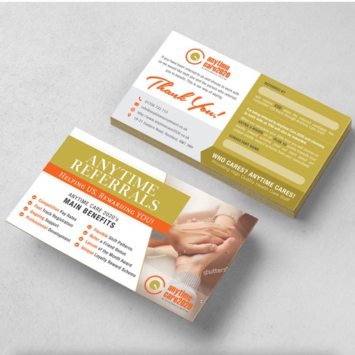 Referral Card Design for Anytime Care2020