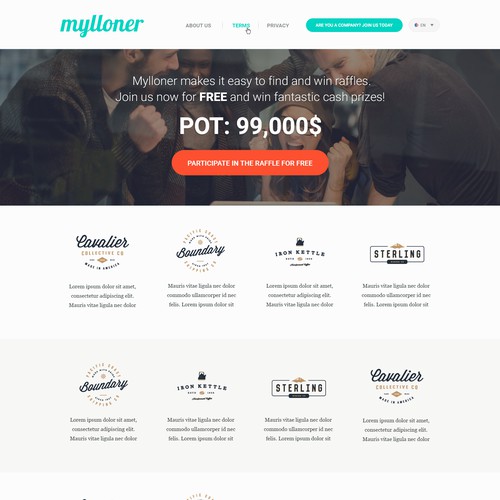 Web design for new Raffle / Lottery website