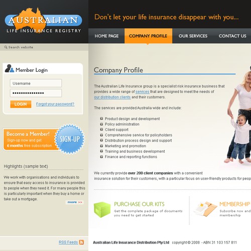 2008 - Site design for insurance company