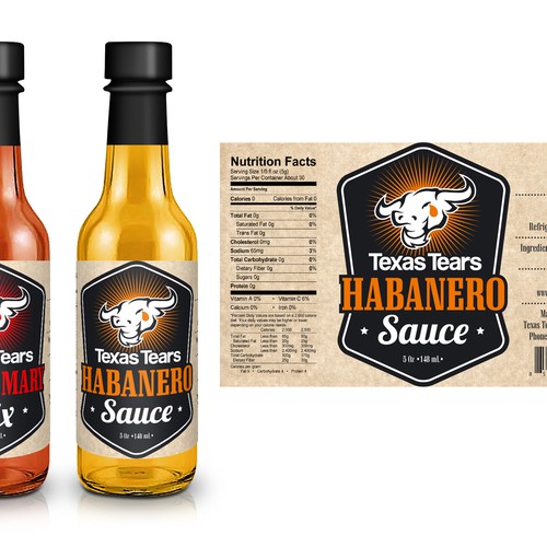 Texas Tears - Habanero Sauce and Bloody Mary Mix Label