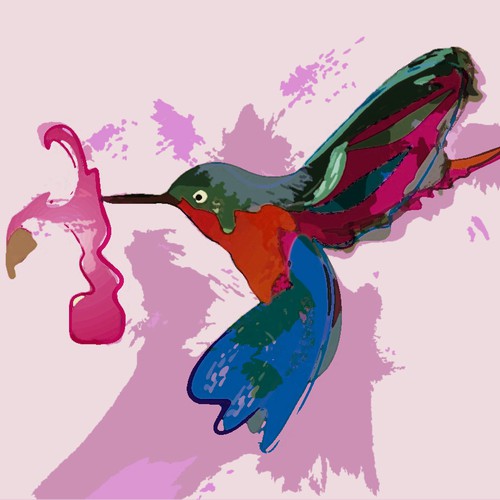 Tropical bird illustration for fashion t-shirt