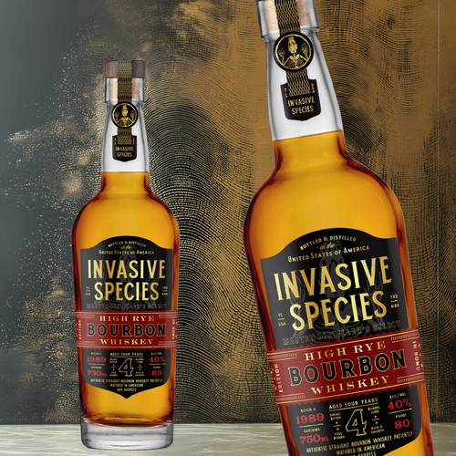 Invasive Species bourbon label design